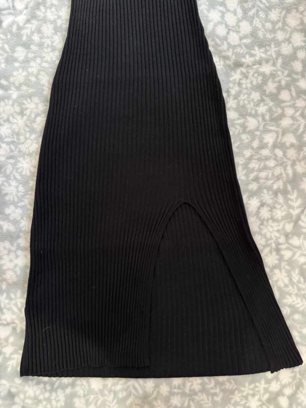 Abercrombie Bodycon Minimalist Black Rib Knit Midi Dress XSP Petite 👗🖤 - Picture 4 of 6